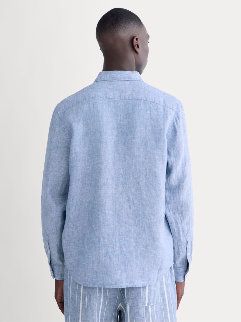 Everlane Light Blue Linen Button-Down Shirt - Men's sz S - Picture 4 of 8